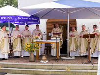 8 Priester konzelebrieren  mit Bischof Gerber